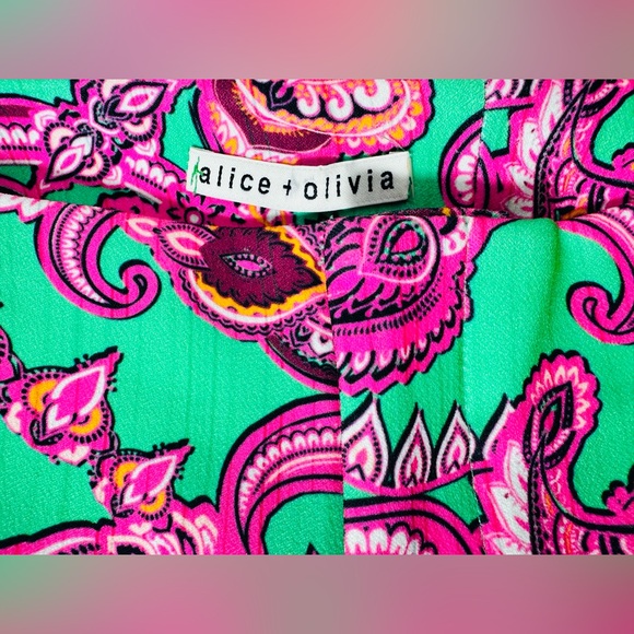 Alice + Olivia Teeny Paisley Flare Bootcut Pants 6 / 8 medium Altered Hemmed - Picture 8 of 12